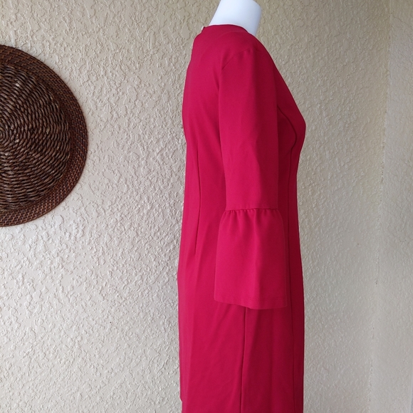 J.Mclaughlin red bell sleeve key hole back sz m - Picture 4 of 8